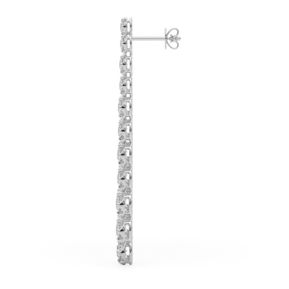 2.25CTW 14K Round Cut Double Strand Diamond Drop Earrings - Hoop Earrings - Design Jewellers Edmonton