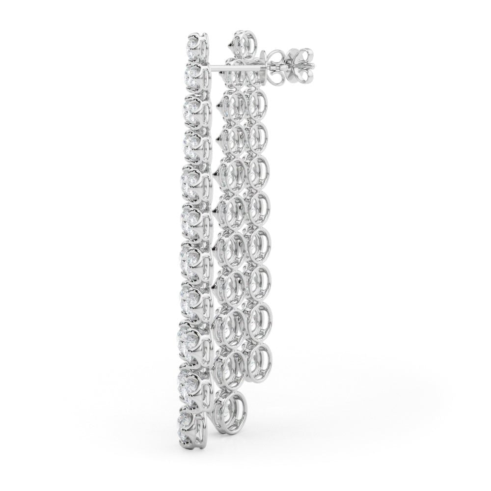 2.25CTW 14K Round Cut Double Strand Diamond Drop Earrings - Hoop Earrings - Design Jewellers Edmonton