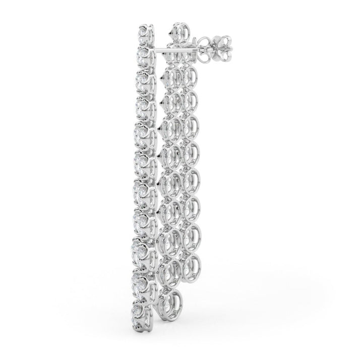 2.25CTW 14K Round Cut Double Strand Diamond Drop Earrings - Hoop Earrings - Design Jewellers Edmonton