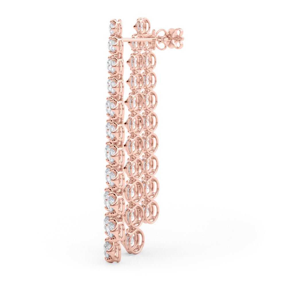 2.25CTW 14K Round Cut Double Strand Diamond Drop Earrings - Hoop Earrings - Design Jewellers Edmonton