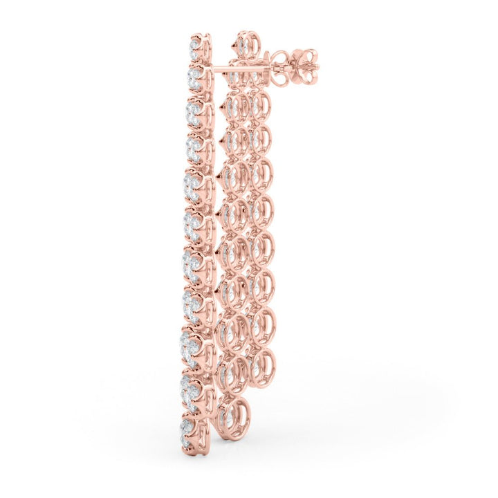 2.25CTW 14K Round Cut Double Strand Diamond Drop Earrings - Hoop Earrings - Design Jewellers Edmonton