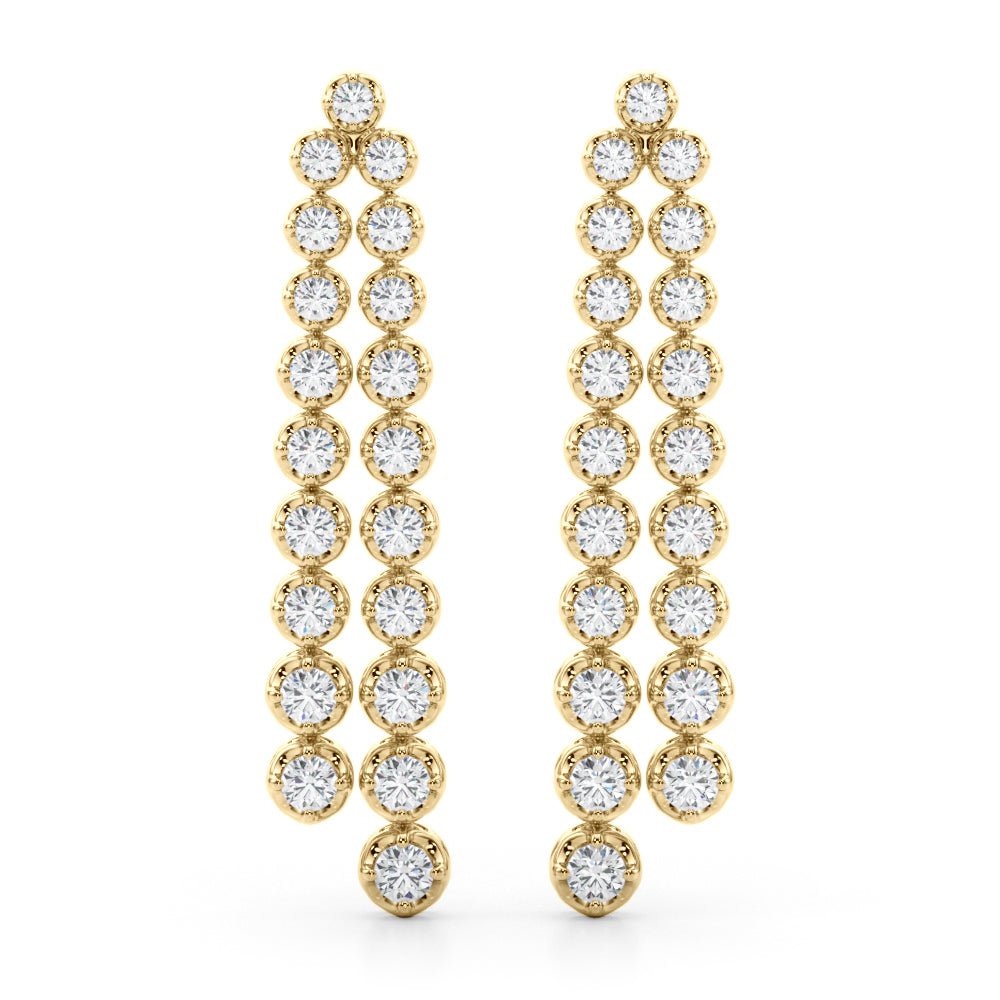 2.25CTW 14K Round Cut Double Strand Diamond Drop Earrings - Hoop Earrings - Design Jewellers Edmonton