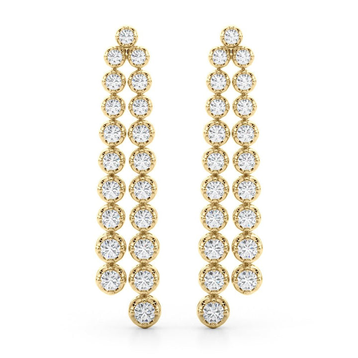 2.25CTW 14K Round Cut Double Strand Diamond Drop Earrings - Hoop Earrings - Design Jewellers Edmonton