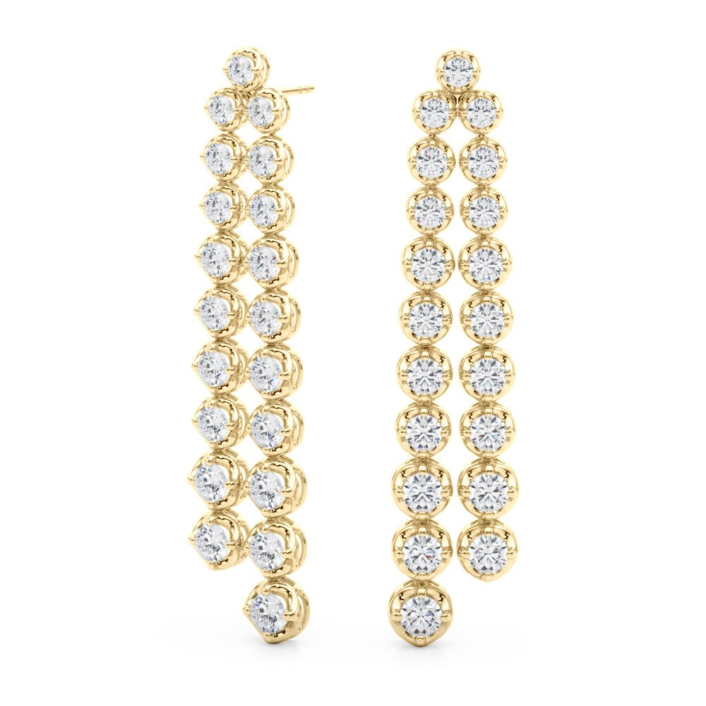 2.25CTW 14K Round Cut Double Strand Diamond Drop Earrings - Hoop Earrings - Design Jewellers Edmonton