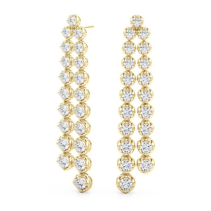 2.25CTW 14K Round Cut Double Strand Diamond Drop Earrings - Hoop Earrings - Design Jewellers Edmonton