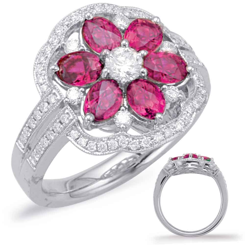 2.31 ctw. WHITE GOLD RUBY & DIAMOND RING