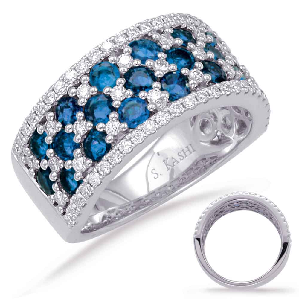 2.33 ctw. WHITE GOLD SAPPHIRE & DIAMOND RING