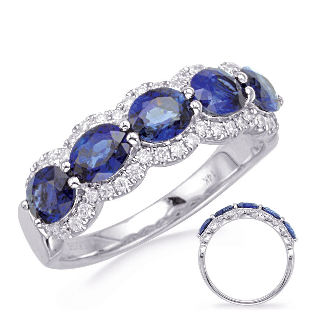 2.48 ctw. ELEGANT WHITE GOLD SAPPHIRE & DIAMOND RING