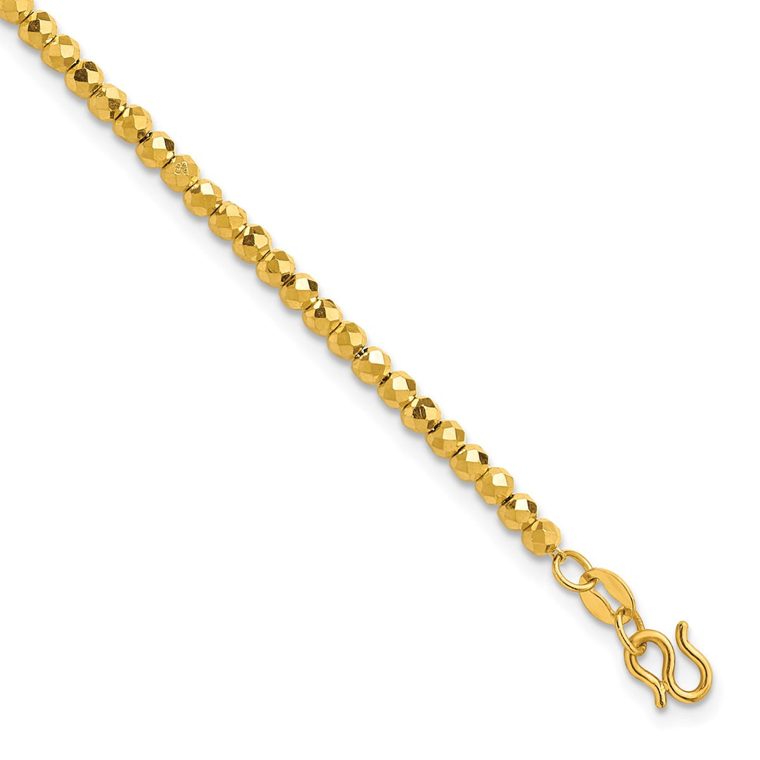 Gold 2.5mm Ball (Beaded) Bracelet, 7.5"
