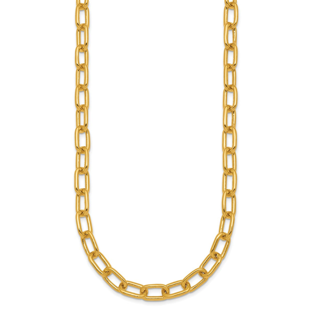 Gold 6.5mm Paperclip Necklace, 18