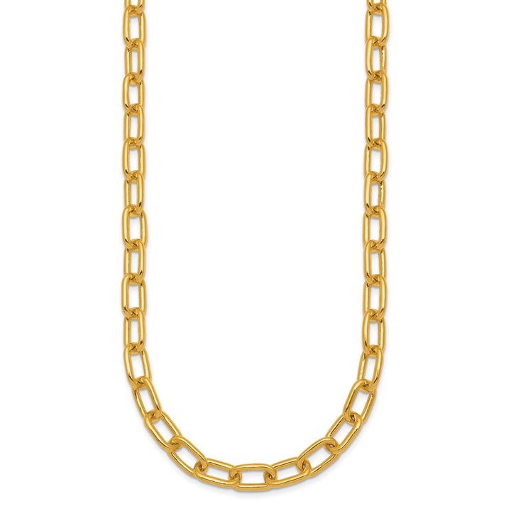 Gold 6.5mm Paperclip Necklace, 18"