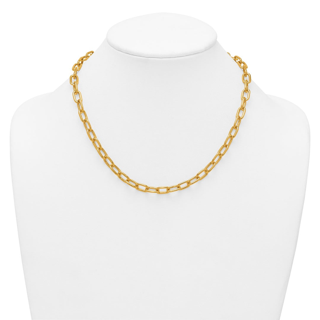 Gold 6.5mm Paperclip Necklace, 18