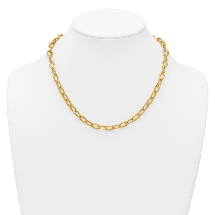 Gold 6.5mm Paperclip Necklace, 18"