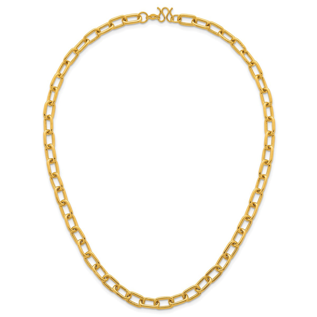 Gold 6.5mm Paperclip Necklace, 18