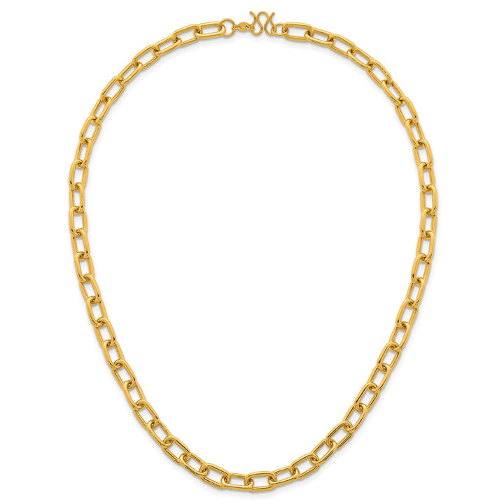 Gold 6.5mm Paperclip Necklace, 18"
