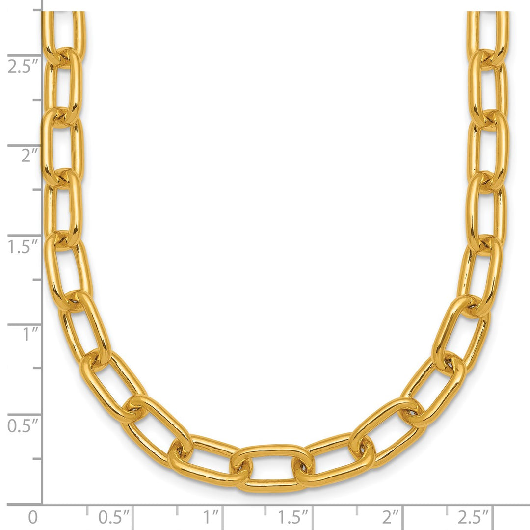 Gold 6.5mm Paperclip Necklace, 18