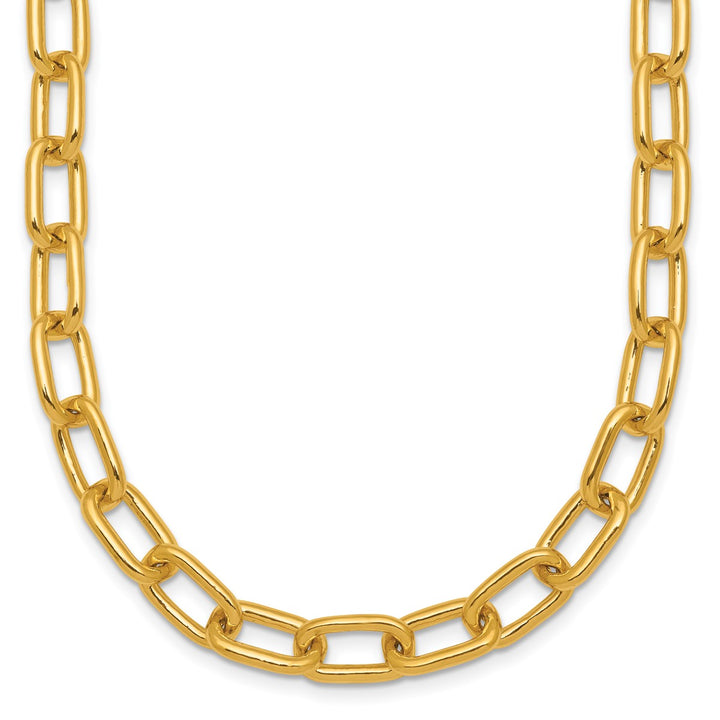 Gold 6.5mm Paperclip Necklace, 18"