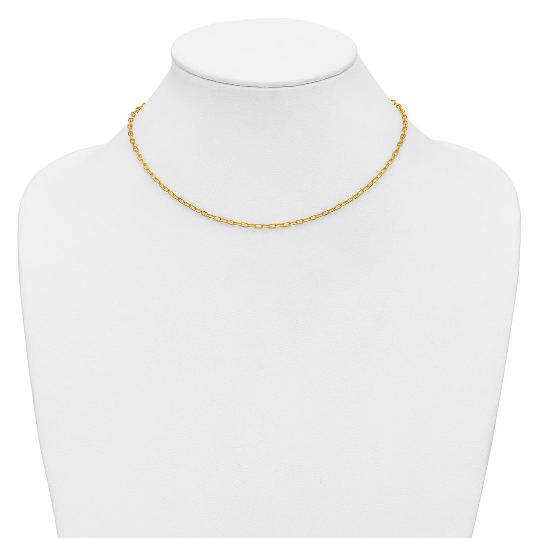 Gold 2.45mm Cable Necklace, 16