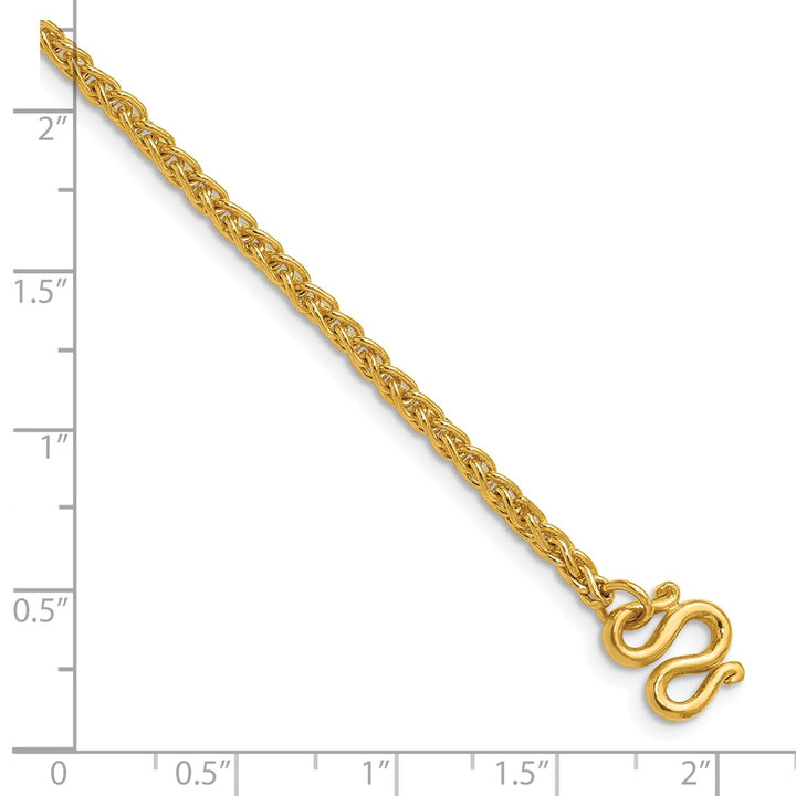 Gold 2.5mm Spiga (Wheat) Chain, 18"