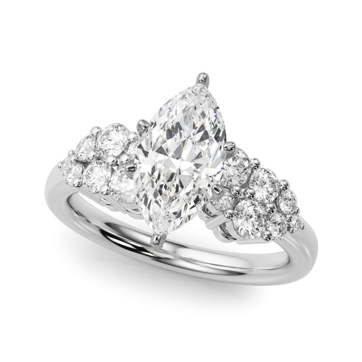 2.50CT 14K Marquise Diamond Ring With Additional Round Diamonds - Engagement rings - Design Jewellers Edmonton