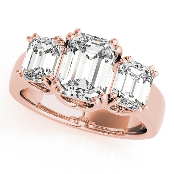 2.75CTW 14K Gold Ladies 3 Stone Past, Present, Emerald Cut Diamond Ring - Past, Present, Future - Design Jewellers Edmonton
