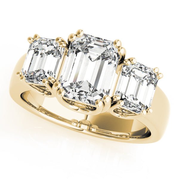 2.75CTW 14K Gold Ladies 3 Stone Past, Present, Emerald Cut Diamond Ring - Past, Present, Future - Design Jewellers Edmonton
