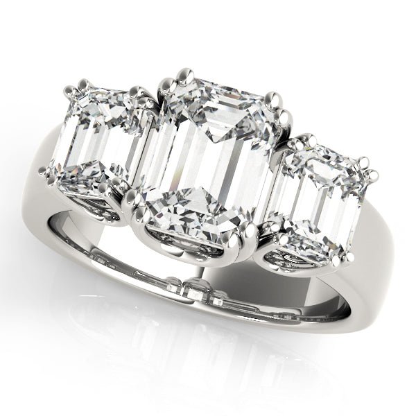 2.75CTW 14K Gold Ladies 3 Stone Past, Present, Emerald Cut Diamond Ring - Past, Present, Future - Design Jewellers Edmonton