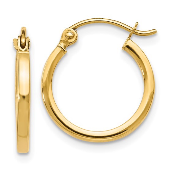 14K Gold Classic Polished Hoop Earrings
