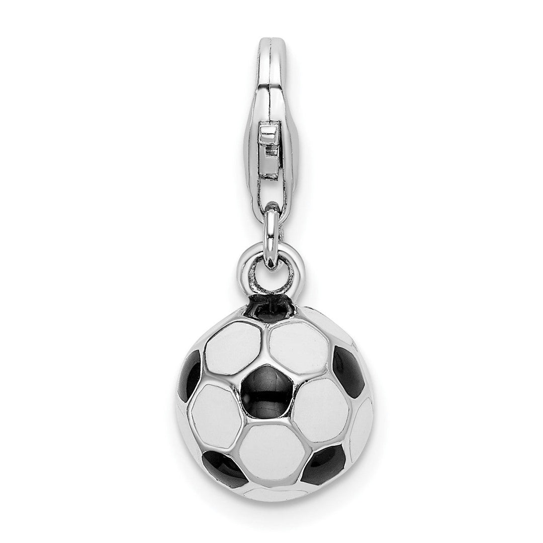 3-D Enameled Soccer Ball Charm with Lobster Clasp