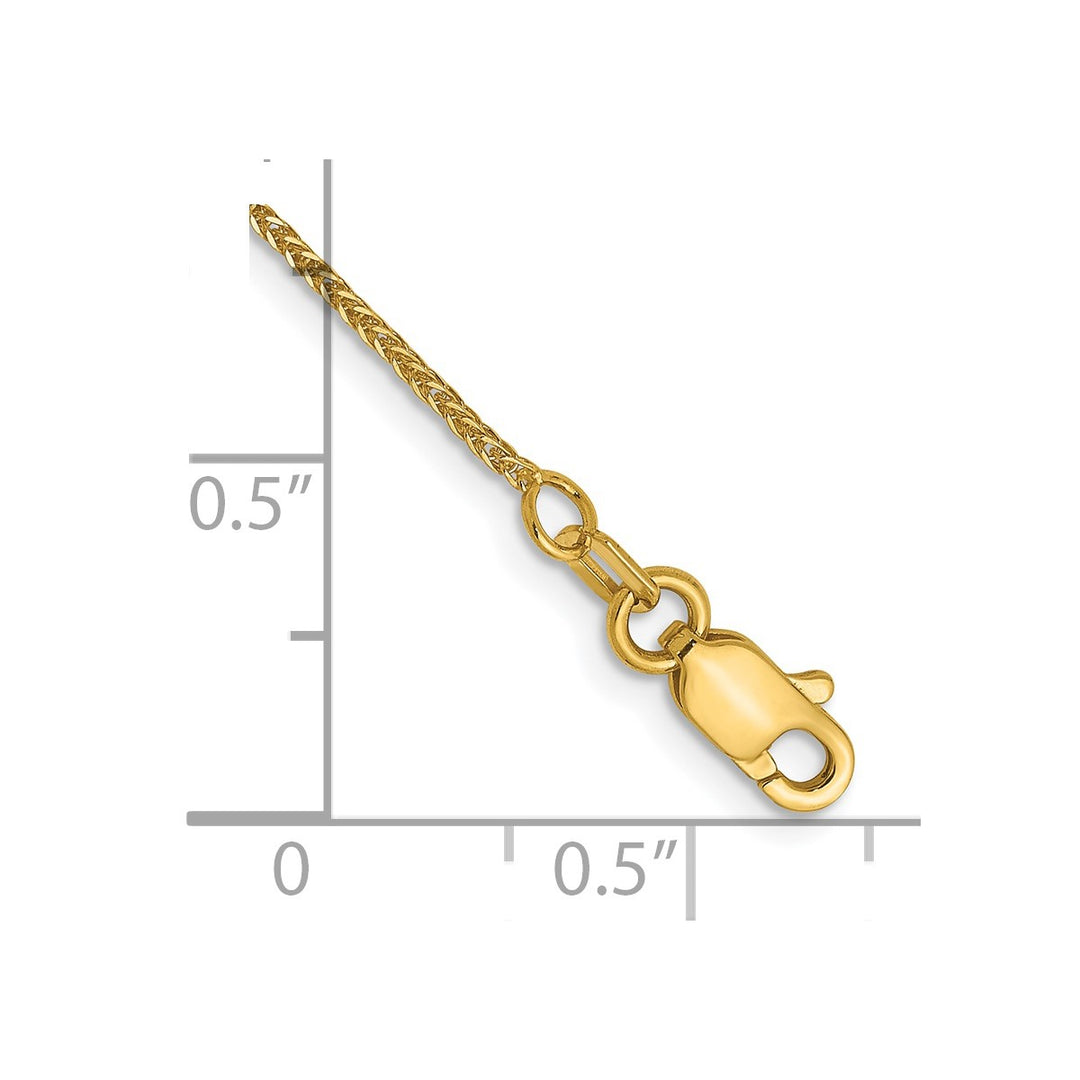 Gold 0.8mm Spiga (Wheat) Anklet, 9