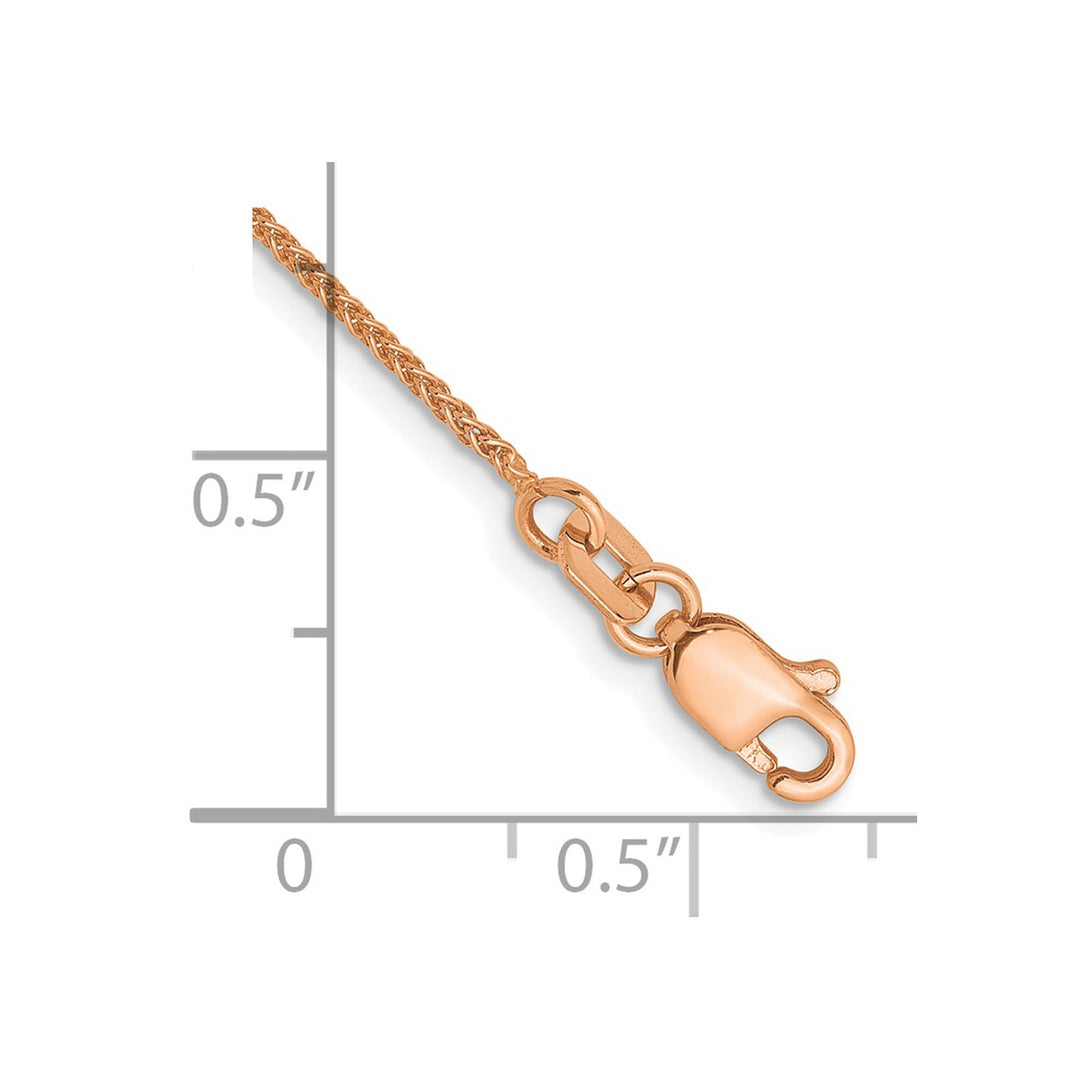 Gold 1mm Spiga (Wheat) Anklet, 9
