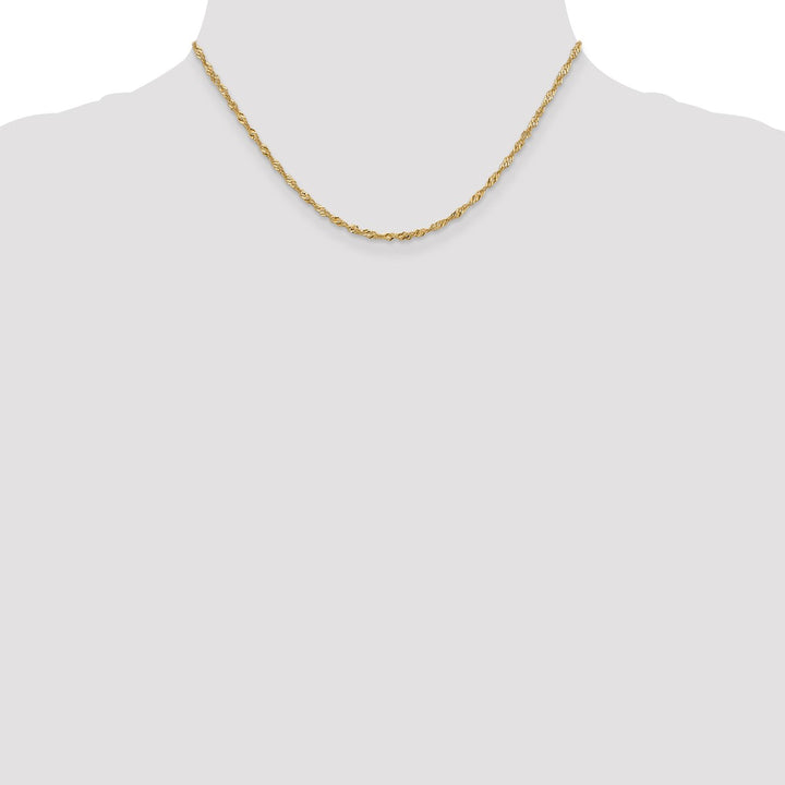 Gold 1.9mm Singapore Chain, 16"