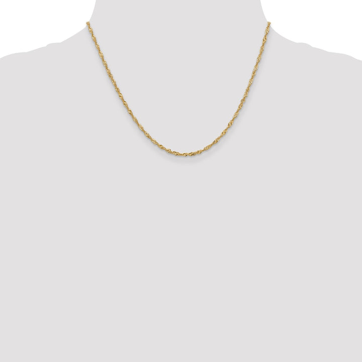 Gold 1.9mm Singapore Chain, 18"