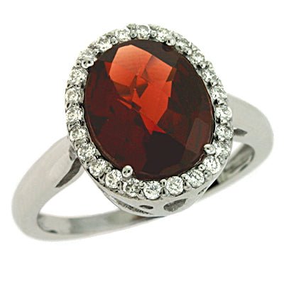 4.61 ctw. GARNET & DIAMOND RING - Luxury Rings - Design Jewellers Edmonton