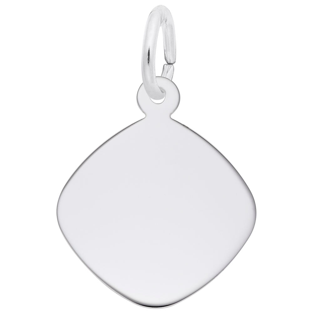 Small Rounded Diamond Disc Charm - View 1