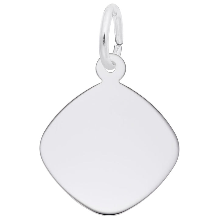 Small Rounded Diamond Disc Charm - View 1