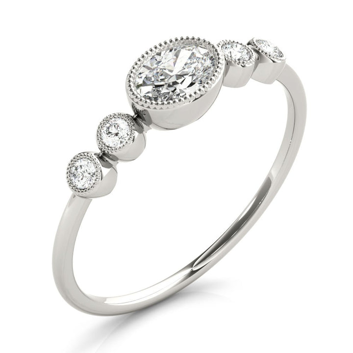 5-Stone Milgrain Oval Fashion Ring - Fashion Ring - Design Jewellers Edmonton