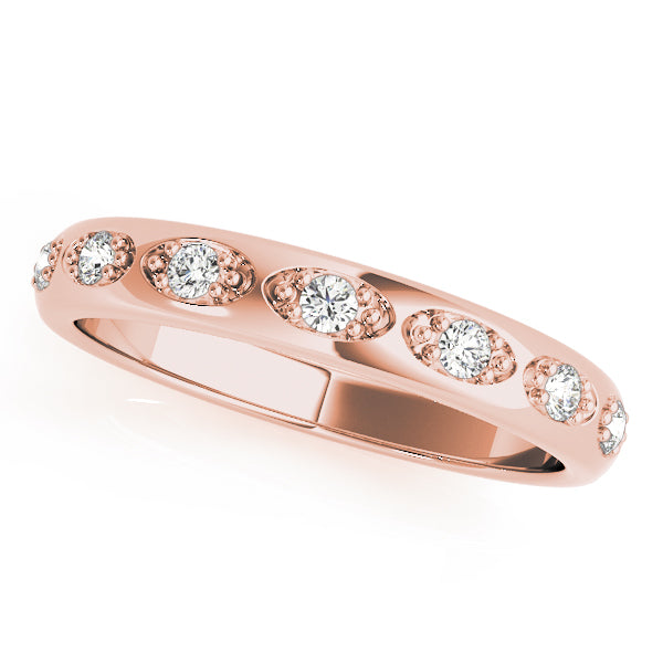0.15CTW 14K  Gold Rounded Design Diamond Band In Gold