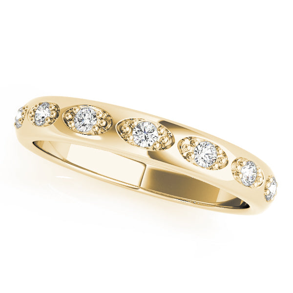 0.15CTW 14K  Gold Rounded Design Diamond Band In Gold