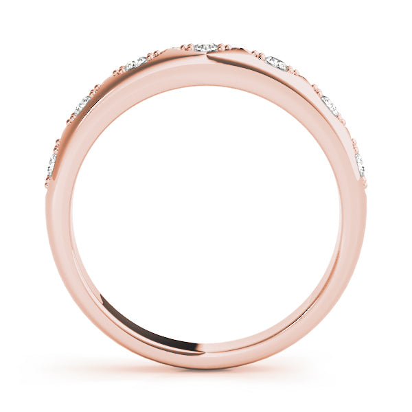 0.15CTW 14K  Gold Rounded Design Diamond Band In Gold