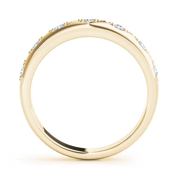0.15CTW 14K  Gold Rounded Design Diamond Band In Gold