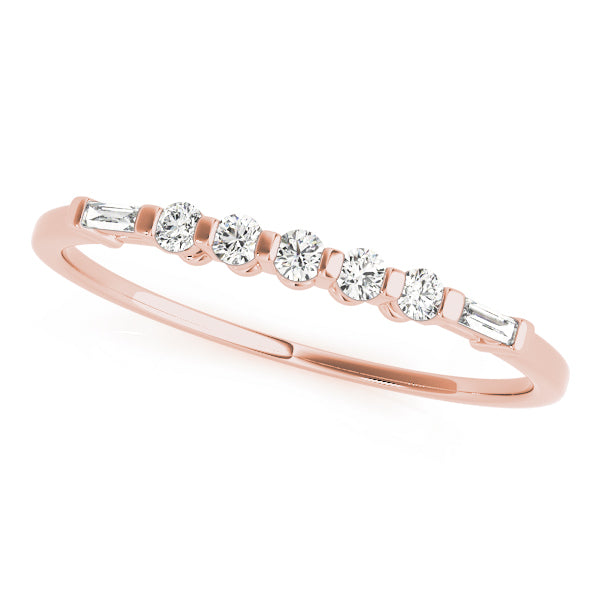 0.20CTW 14K  Gold Slim Design Baguette Diamond Band