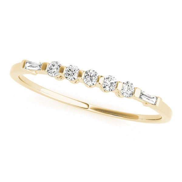 0.20CTW 14K  Gold Slim Design Baguette Diamond Band