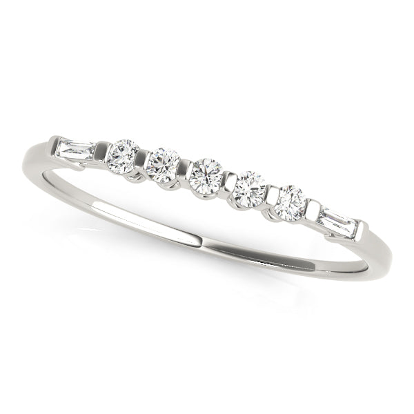 0.20CTW 14K  Gold Slim Design Baguette Diamond Band