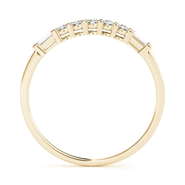0.20CTW 14K  Gold Slim Design Baguette Diamond Band