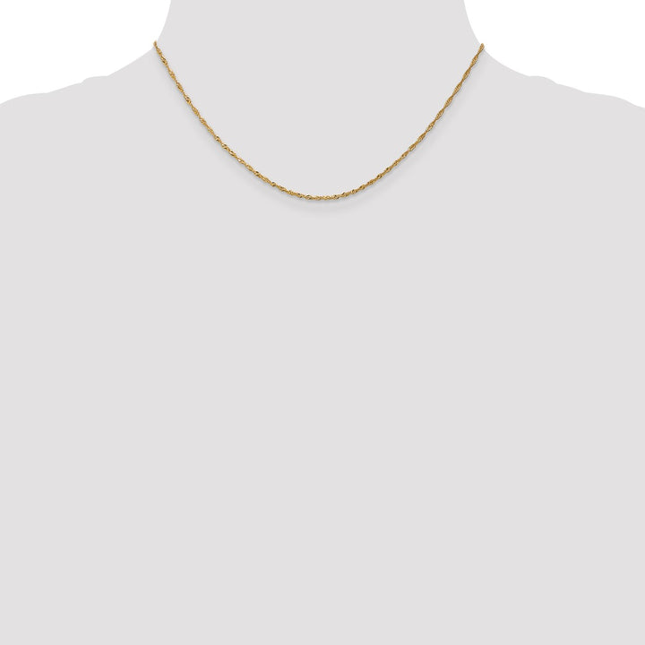 Gold 1.3mm Singapore Chain, 16"