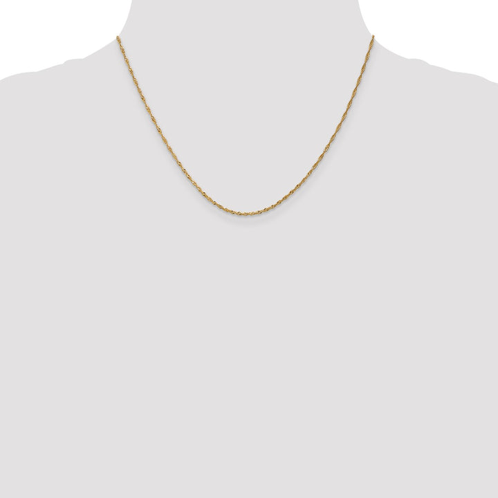 Gold 1.3mm Singapore Chain, 18"