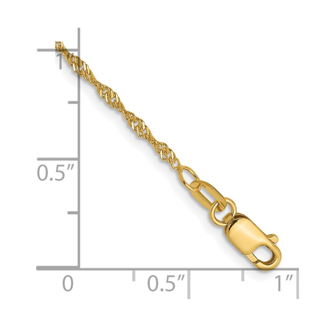 Gold 1.3mm Singapore Chain, 7
