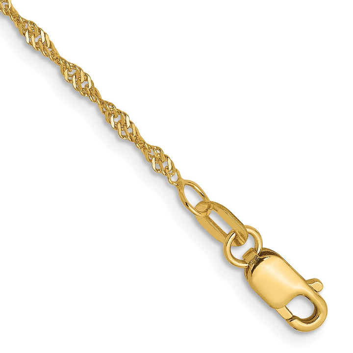 Gold 1.3mm Singapore Chain, 7"