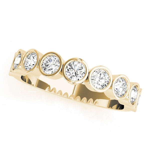 0.30CTW 14K  Gold Multi Stone Bezel Set Round Cut Diamond Band